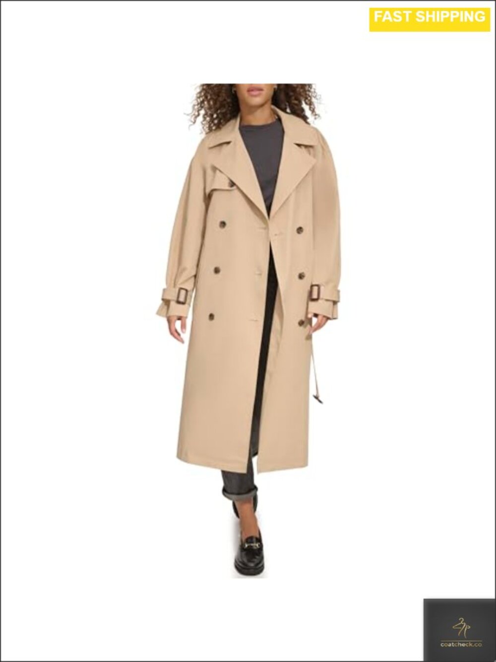 Waterproof Belted Trench Coat Long Oversized Cotton Blend